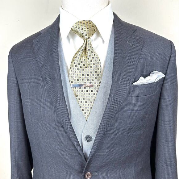 Jos A Bank Corporate Collection Yellow and Blue Flower Silk Tie 4 x 58 - Picture 1 of 6